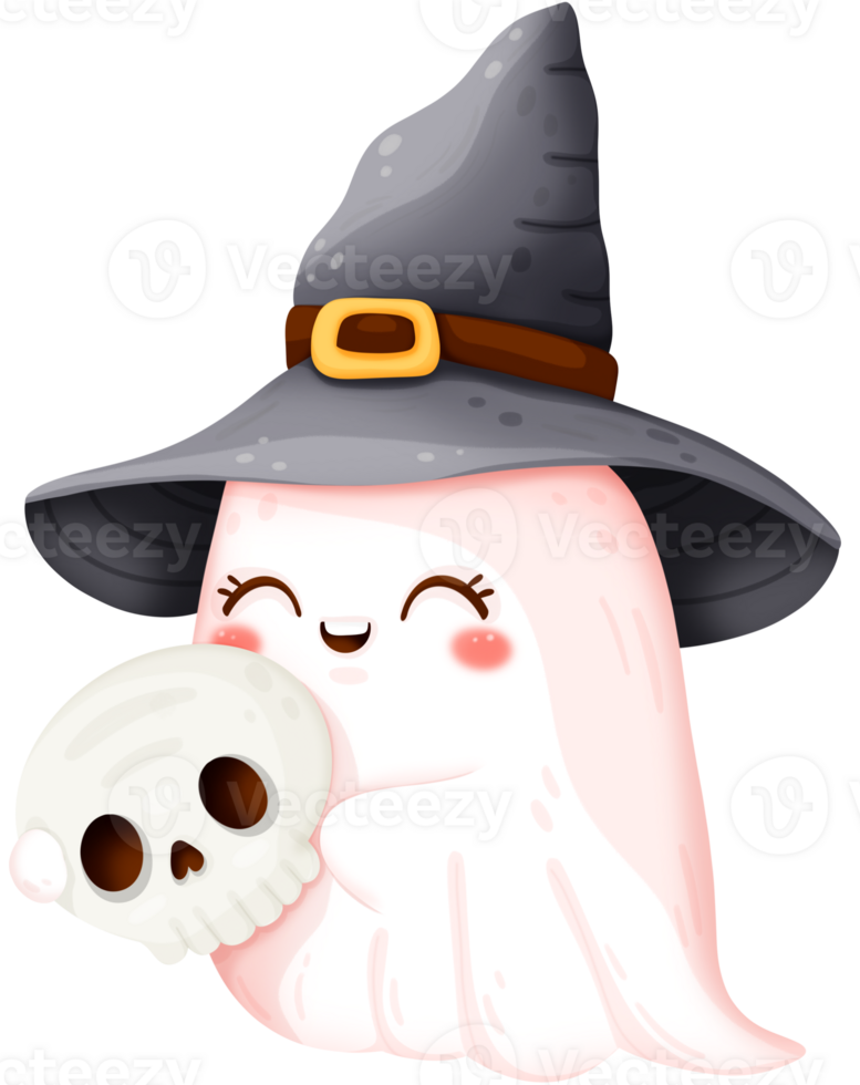 Smile ghost and skull png