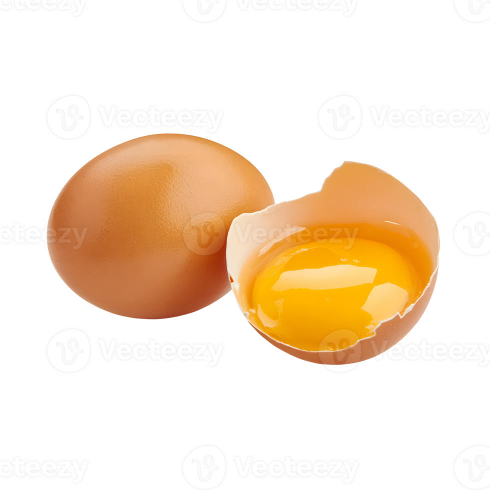 Whole Chicken Egg and Half Chicken Egg with a Transparent Background for Culinary Illustrations png
