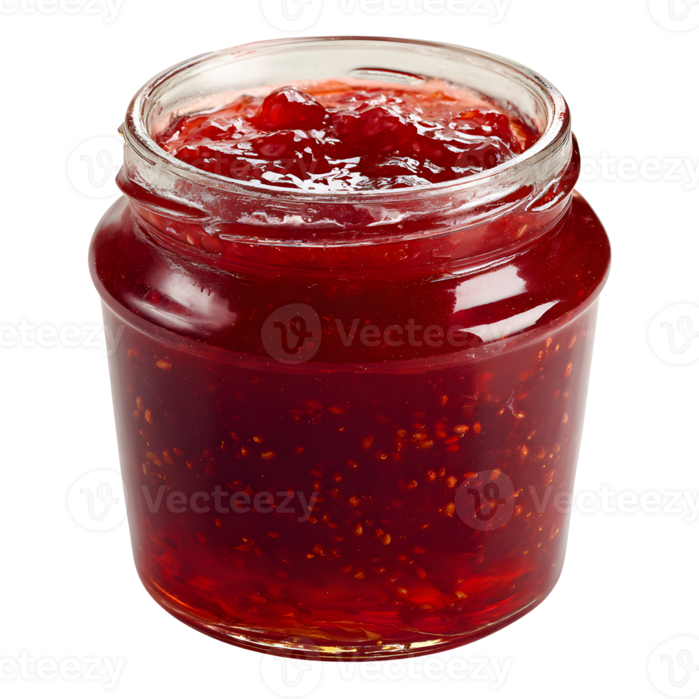Homemade strawberry jam made from fresh fruits, transparent image. png