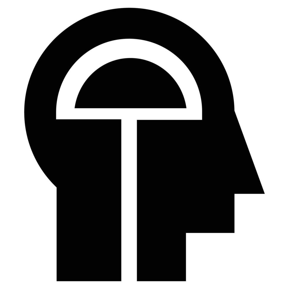 Abstract Black and White Head Illustration vector