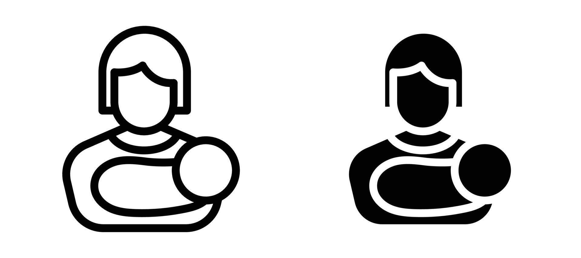Breastfeeding icon collection vector