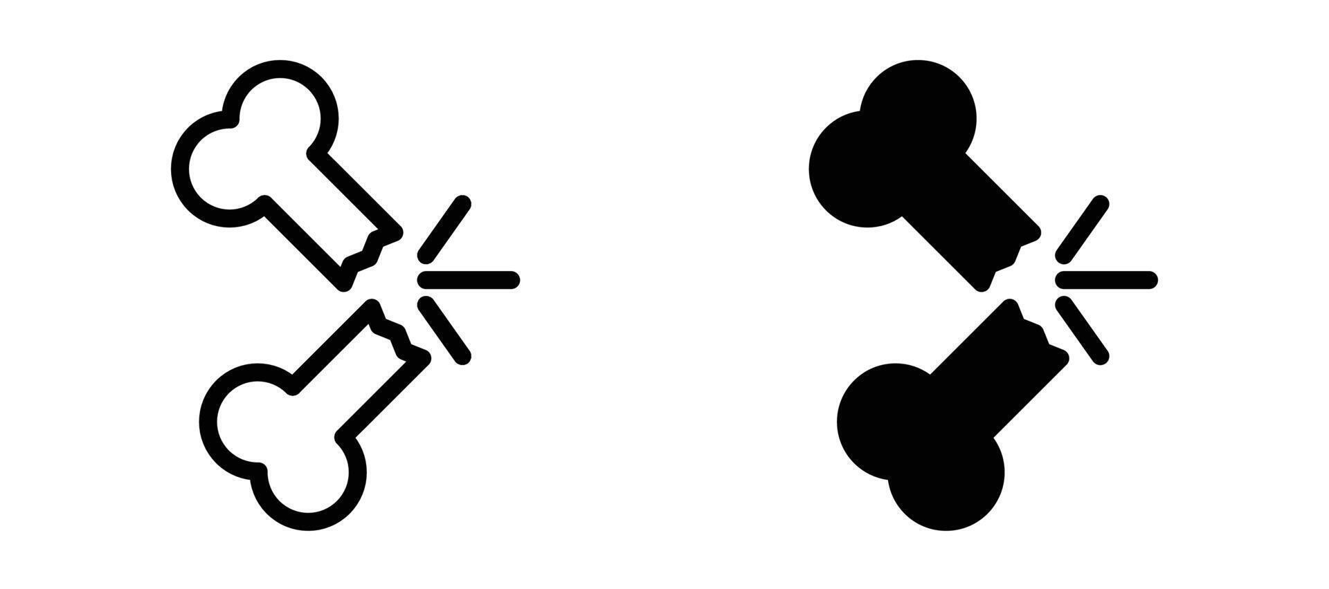 Broken bone icon collection . illustrations vector