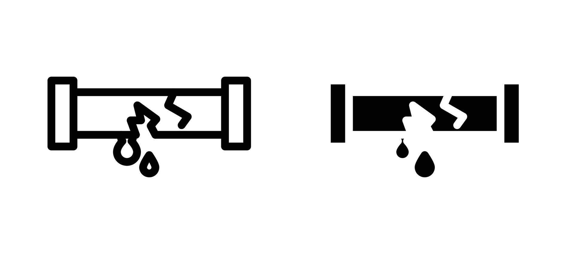 Broken pipe icon collection vector