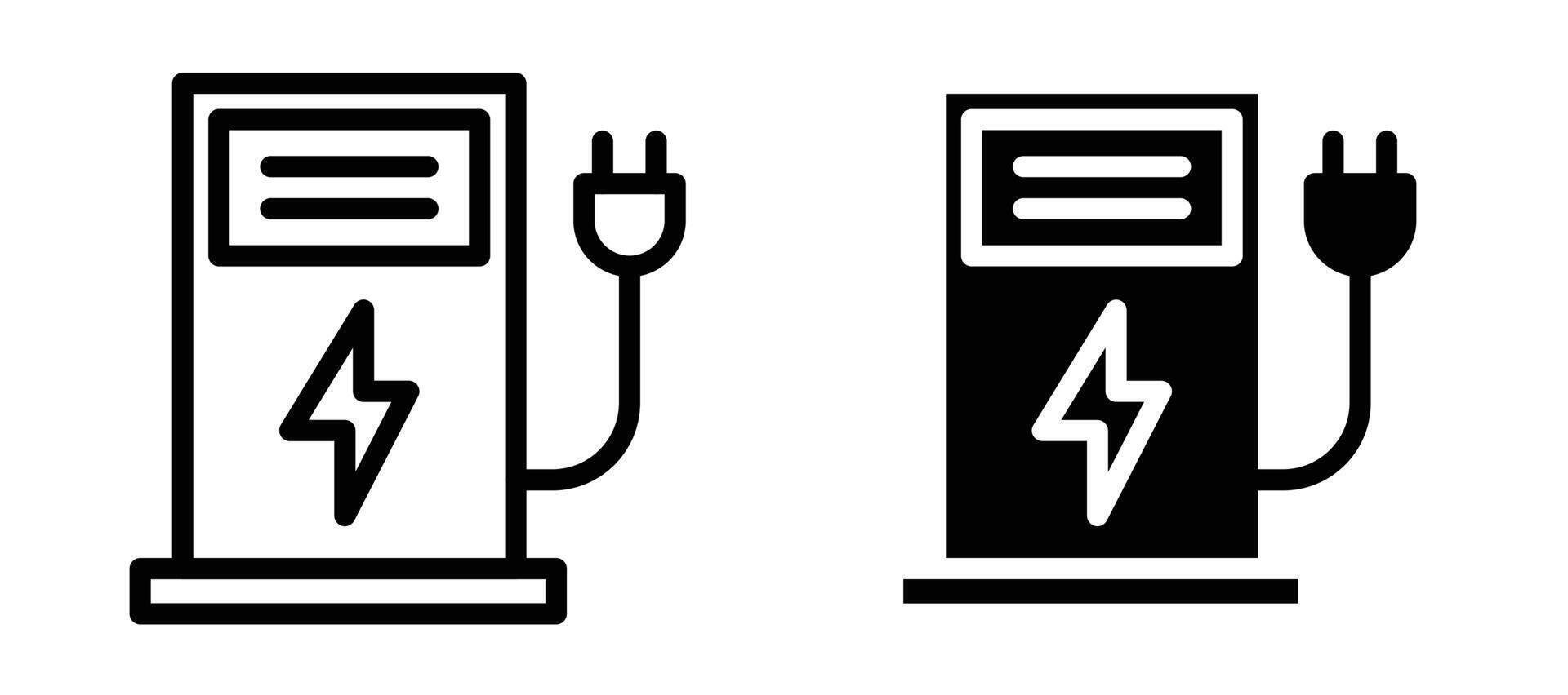 Charging station icon collection vector