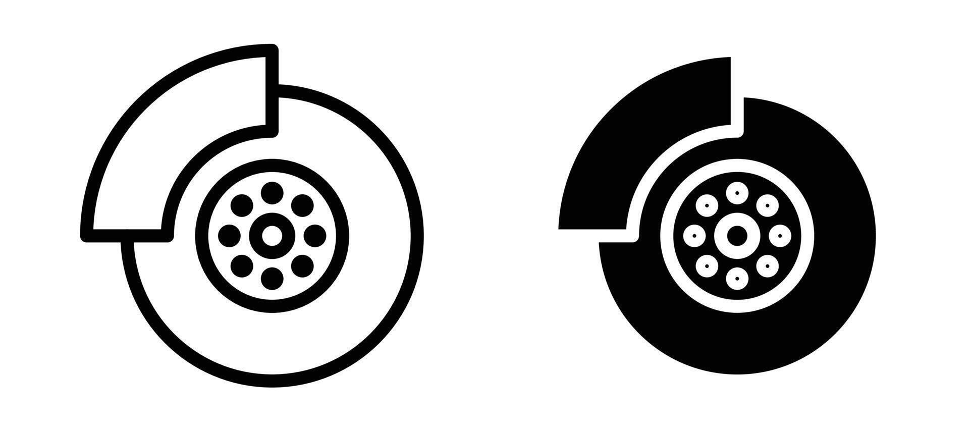 Disk brake icon collection vector