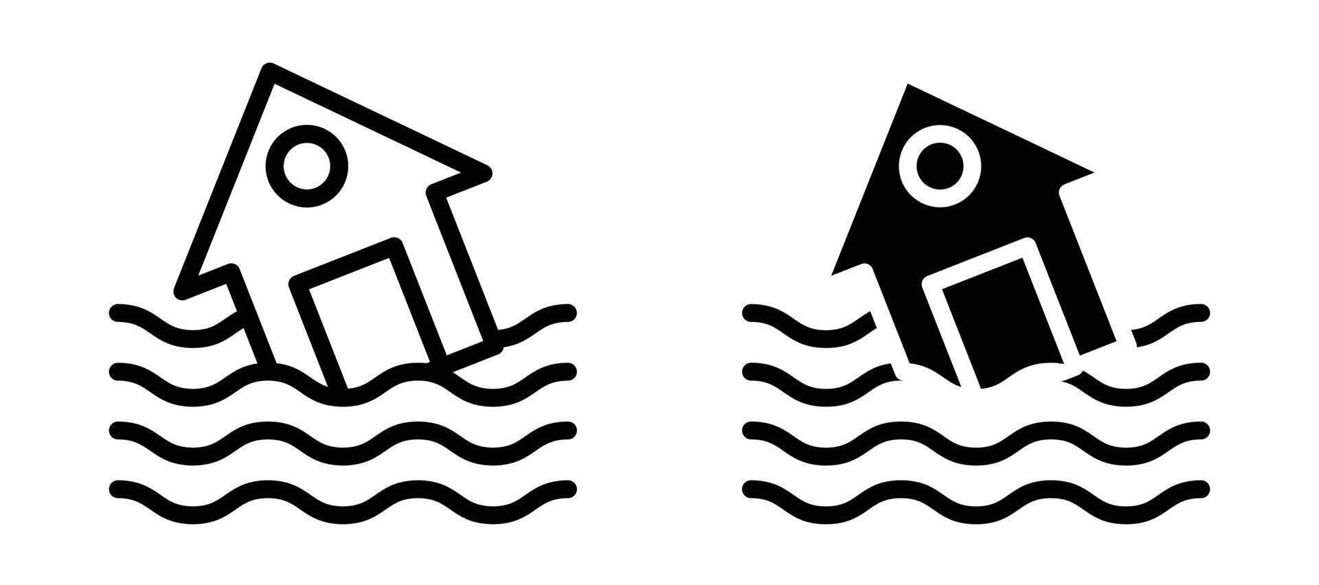 Flood icon collection vector