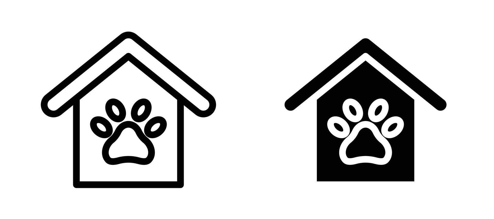 Pet shelter icon collection vector