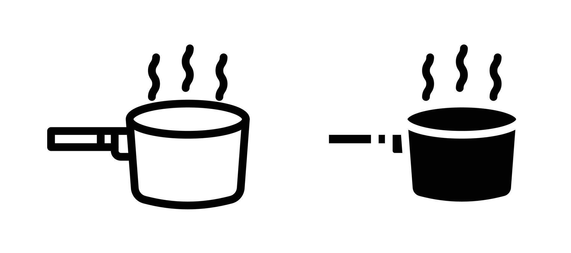 Sauce pan icon collection vector