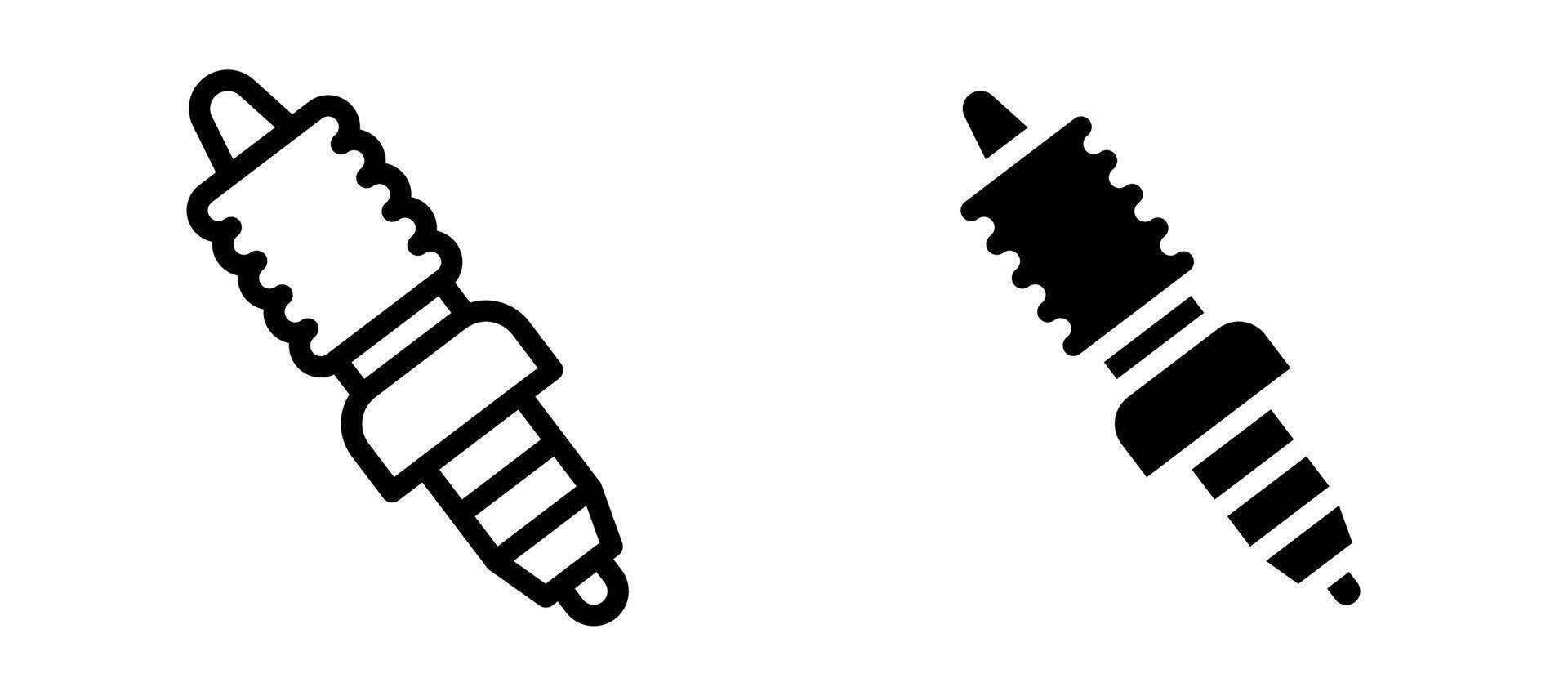 Spark plug icon collection vector