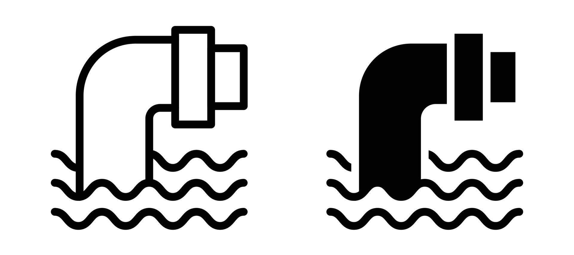 Waste water icon collection vector