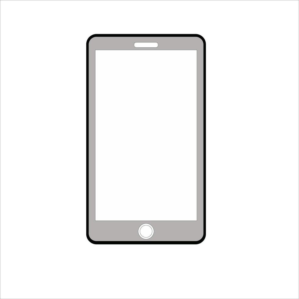 Mobile phone, blank white screen, thin black border, scene composition vector