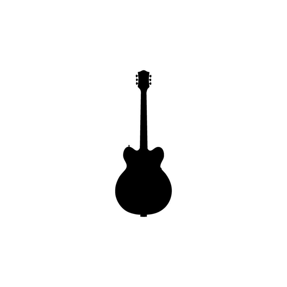 Electric Guitar Silhouette, can use for Logo, Pictogram, Musical Instrumental Illustration, Icon, Symbol, Apps, Website, or Graphic Design Element. Flat Editable vector