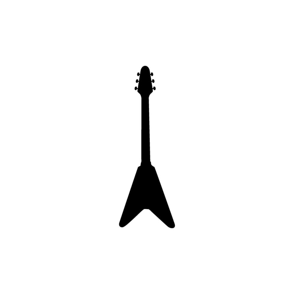 Electric Guitar Silhouette, can use for Logo Gram, Pictogram, Musical Instrumental Illustration, Icon, Symbol, Apps, Website, or Graphic Design Element. Black White, Flat Style and Color Editable vector