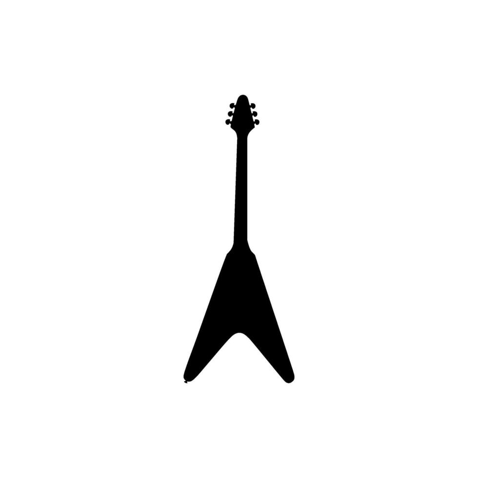 Electric Guitar Silhouette, can use for Logo Gram, Pictogram, Musical Instrumental Illustration, Icon, Symbol, Apps, Website, or Graphic Design Element. Flat Style and Editable vector
