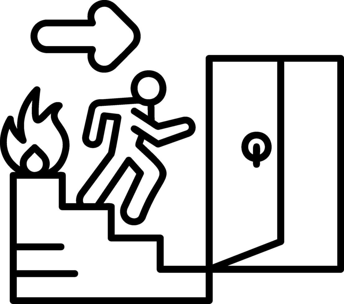 Fire Exit Outline Style Icon vector