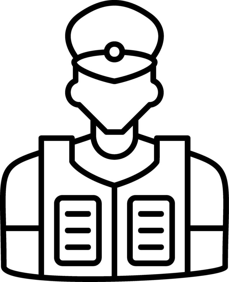 Guard Outline Style Icon vector