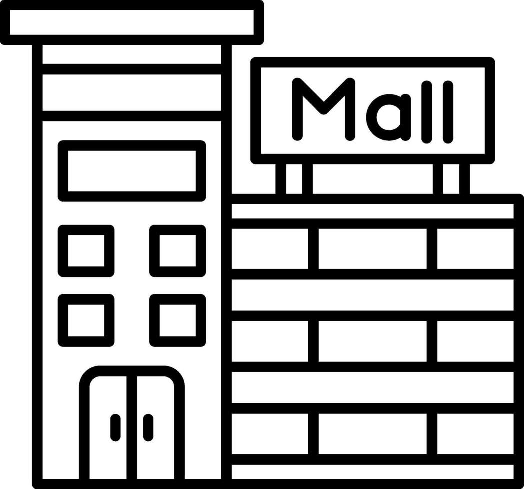 Shopping Mall Outline Style Icon vector