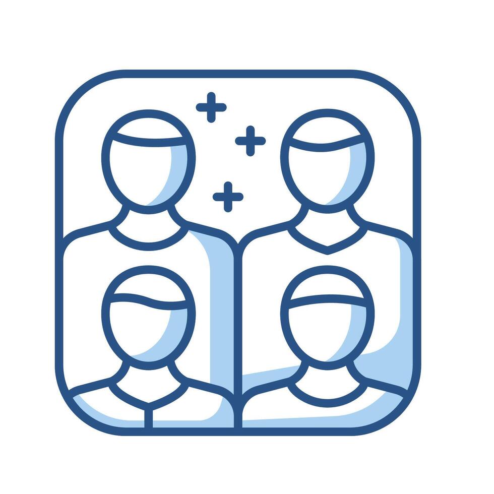 a group of people with a plus sign in the middle vector