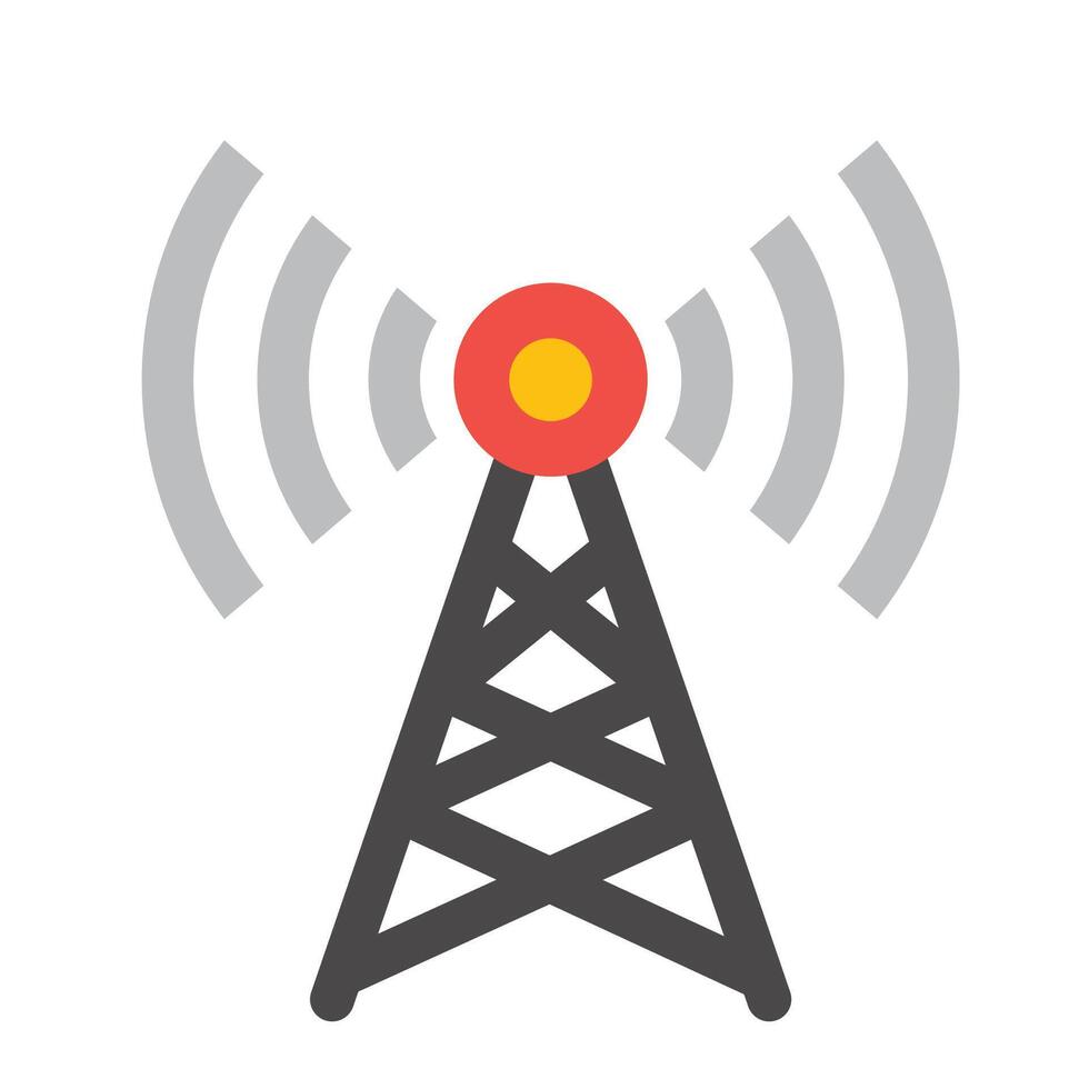 a radio tower with a red and yellow ball vector