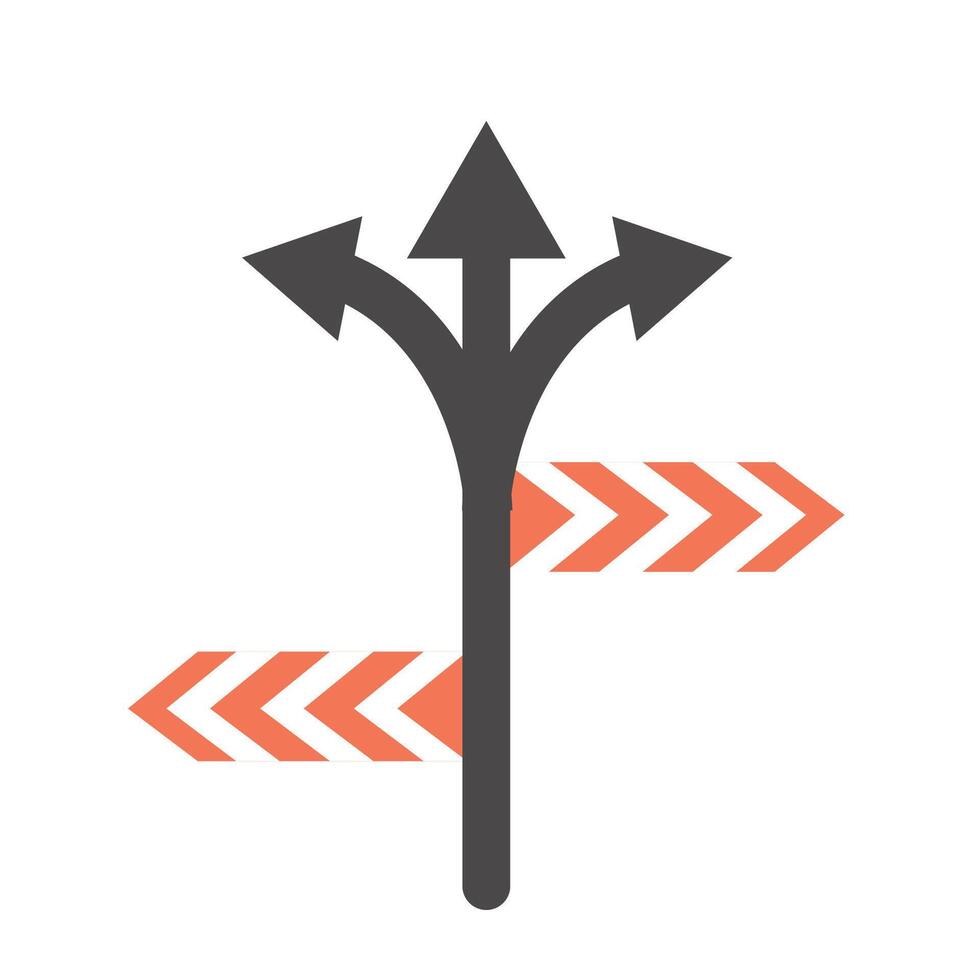 a sign with arrows pointing in different directions vector