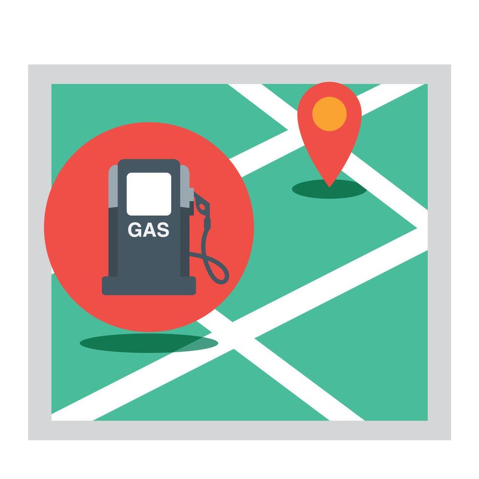 gas station map vector