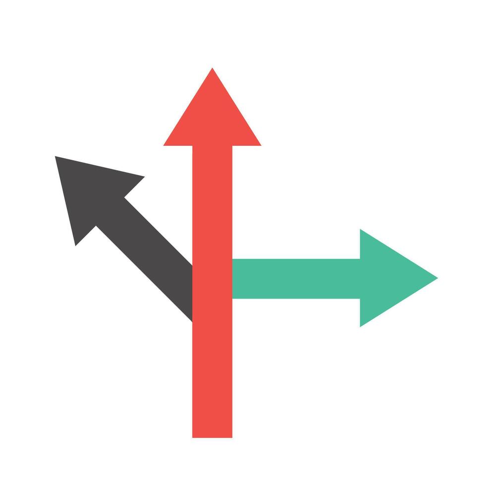 two arrows pointing in opposite directions vector