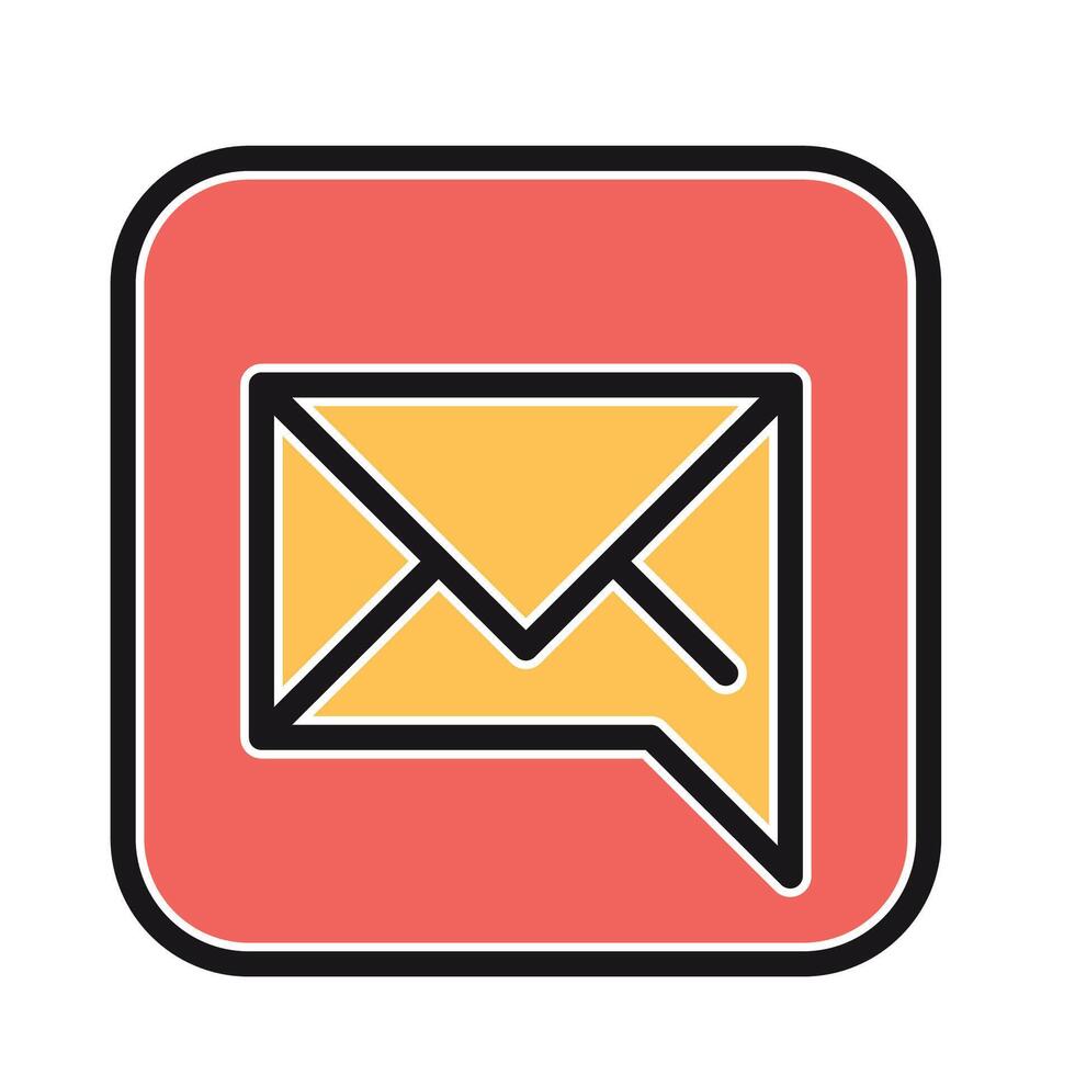 an email icon with a speech bubble vector