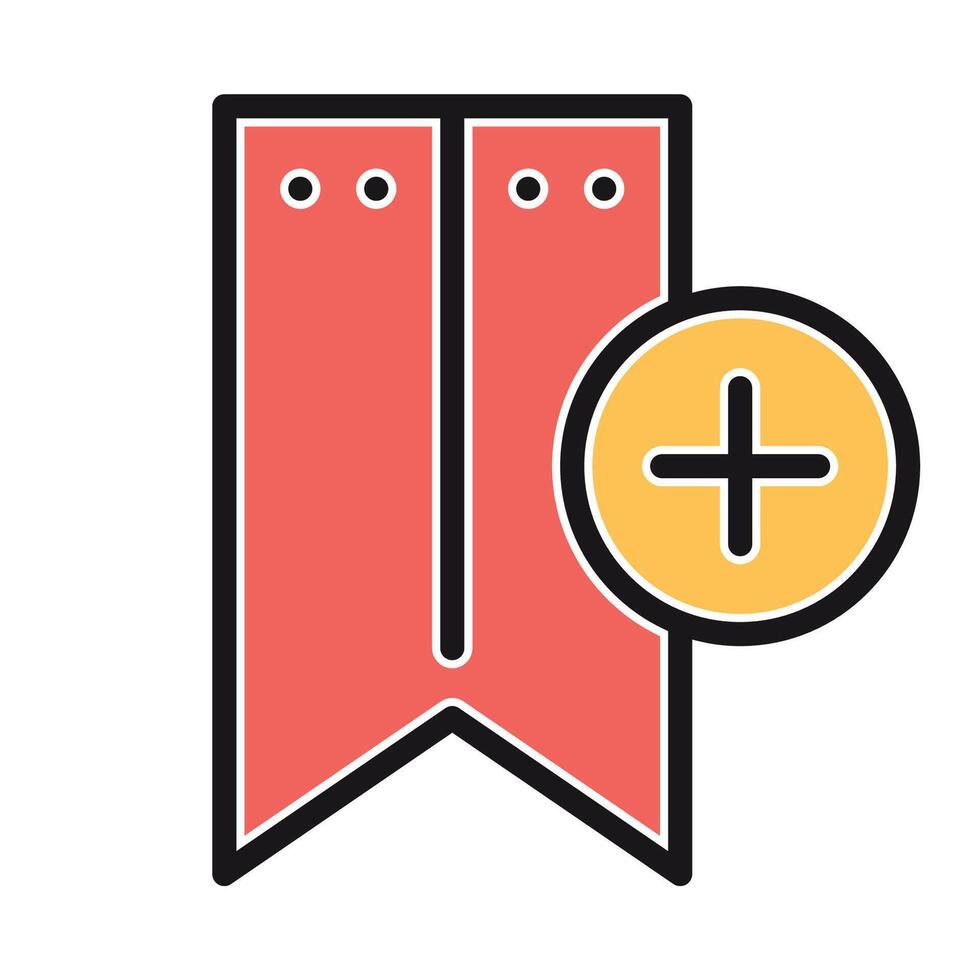 a red ribbon with a plus sign on it vector
