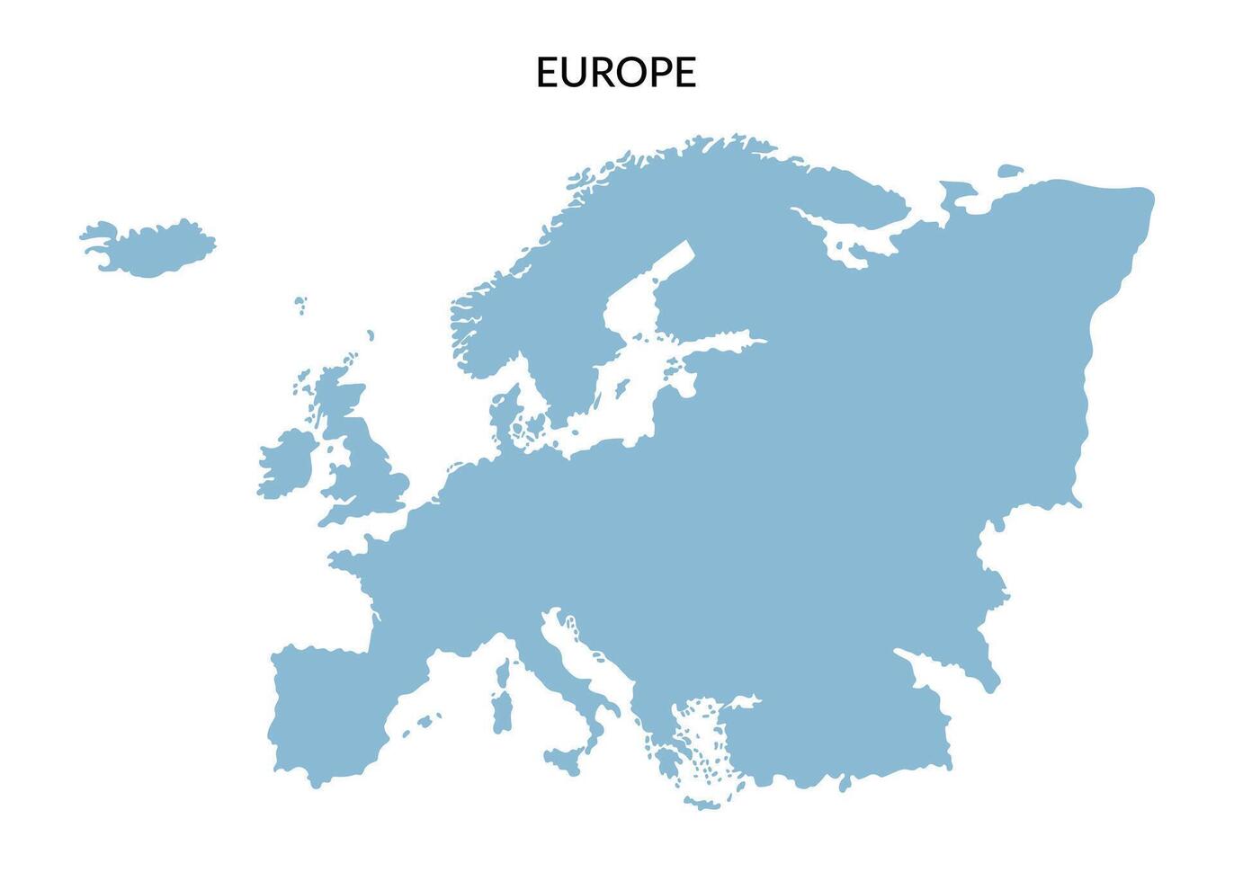 Territory of Europe in flat style isolated on white background. vector