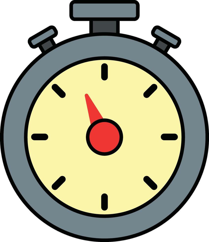Stopwatch icon with red needle illustration vector