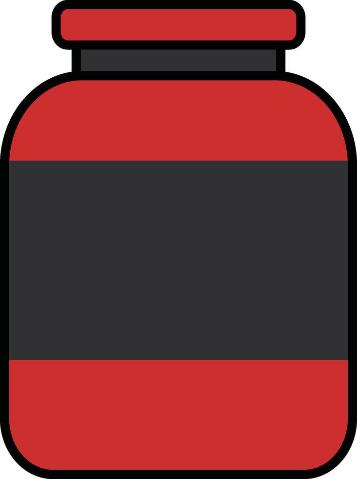 Red black protein supplement jar illustration vector