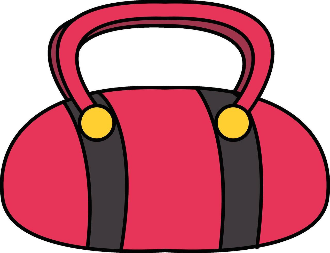 Gym duffel bag with black straps illustration vector