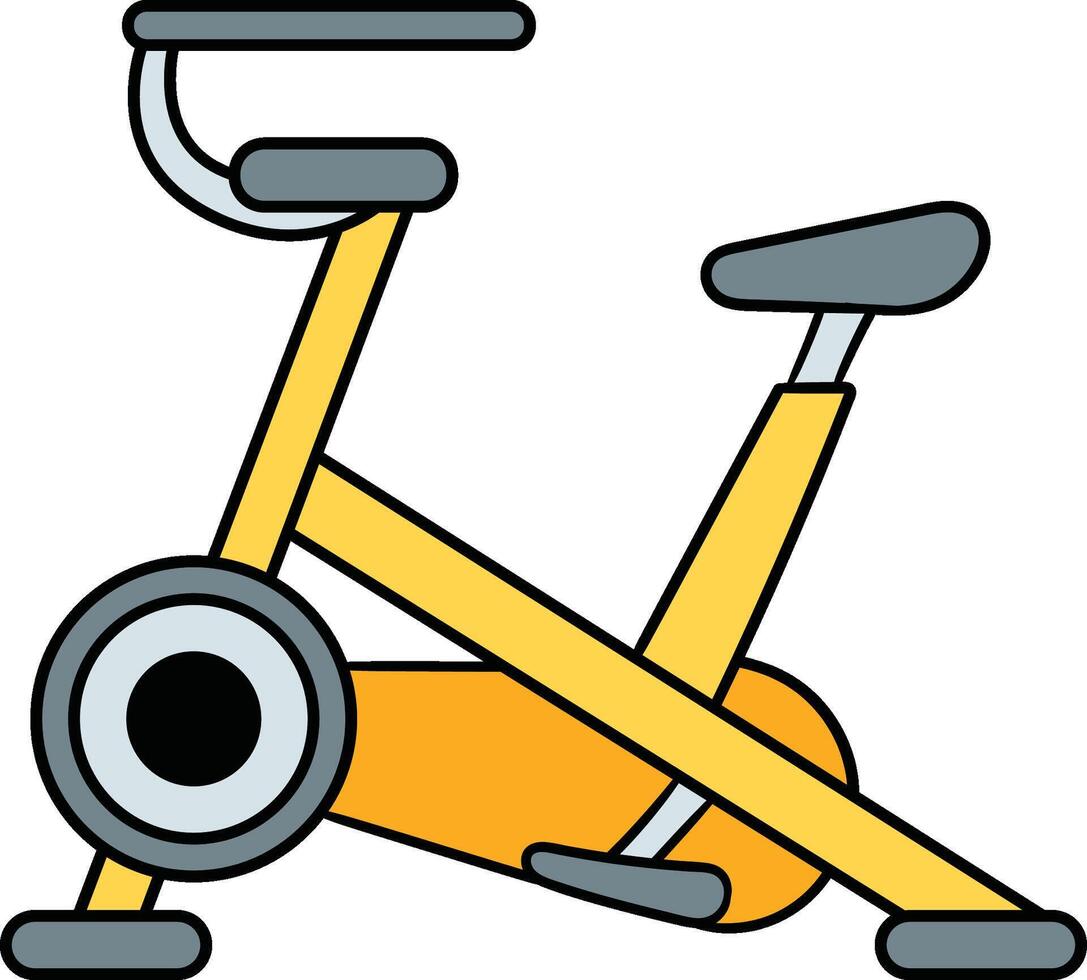Indoor exercise bike side view illustration vector