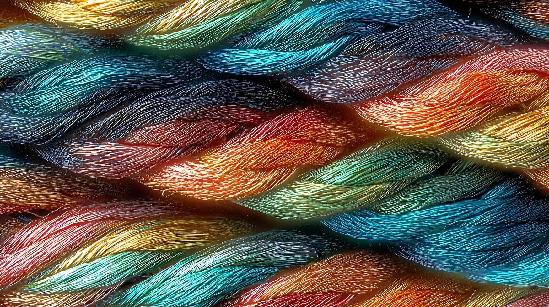 Vibrant Colorful Threads Woven Together in Abstract Texture. photo