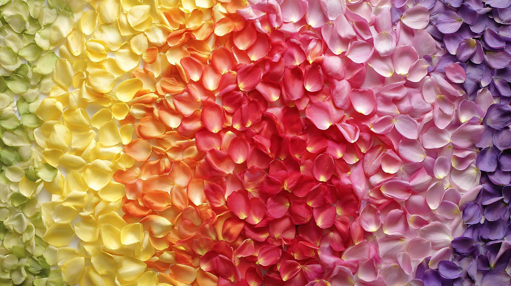 Rainbow of Rose Petals A Vibrant Gradient of Color and Texture. photo