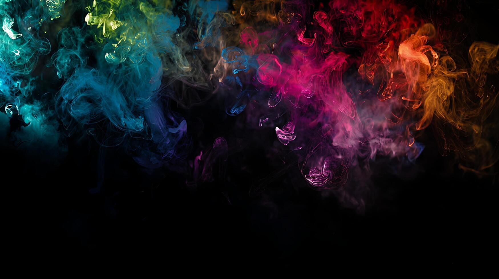 Vibrant Smoke Trails Swirling in a Colorful Abstract Display. photo