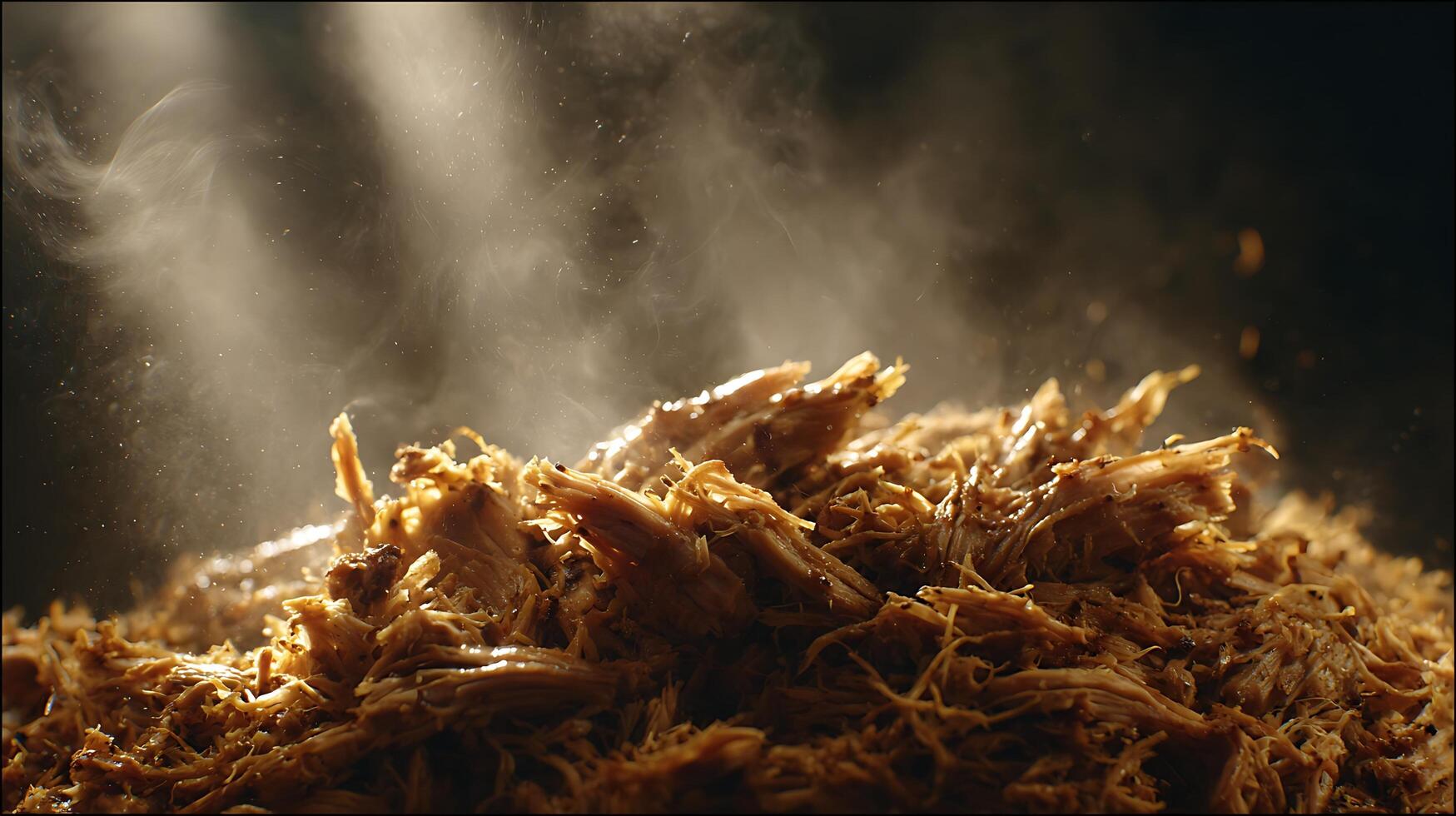 Delicious Pulled Pork Steaming with Flavor and Aroma. photo