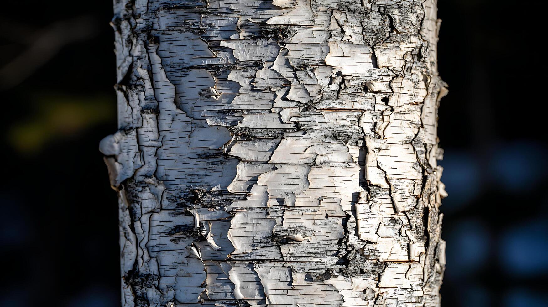 Close up of peeling birch tree bark with natural textures. photo