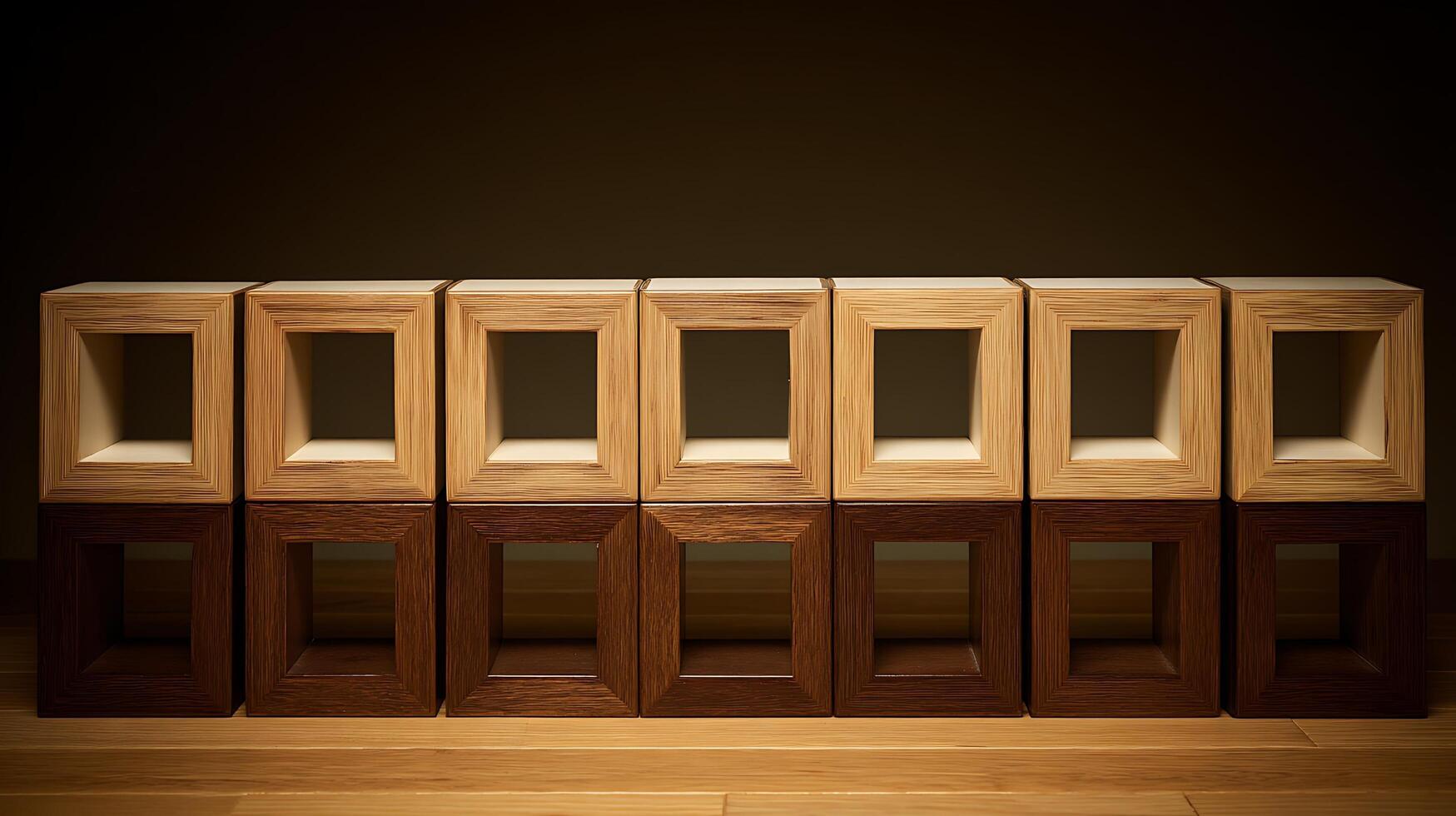 Clean Wooden Cubes Arranged in a Repeating Pattern. photo