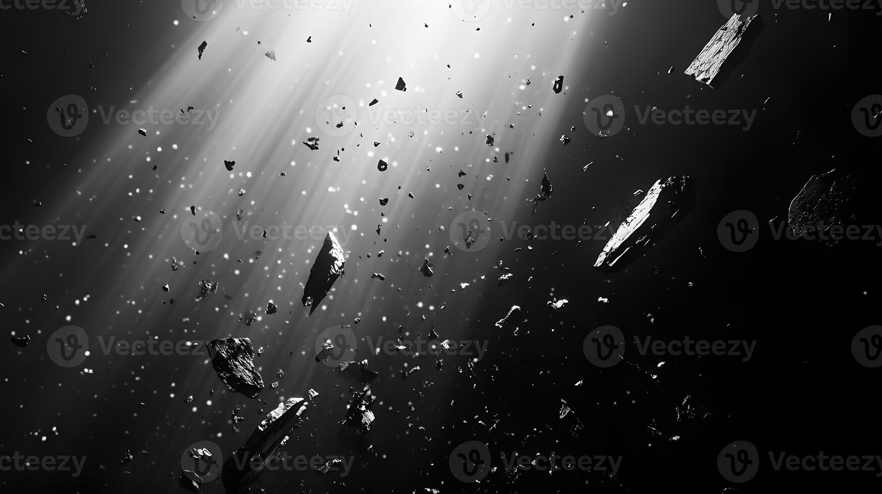 Rock Fragments Illuminated by Light Source photo