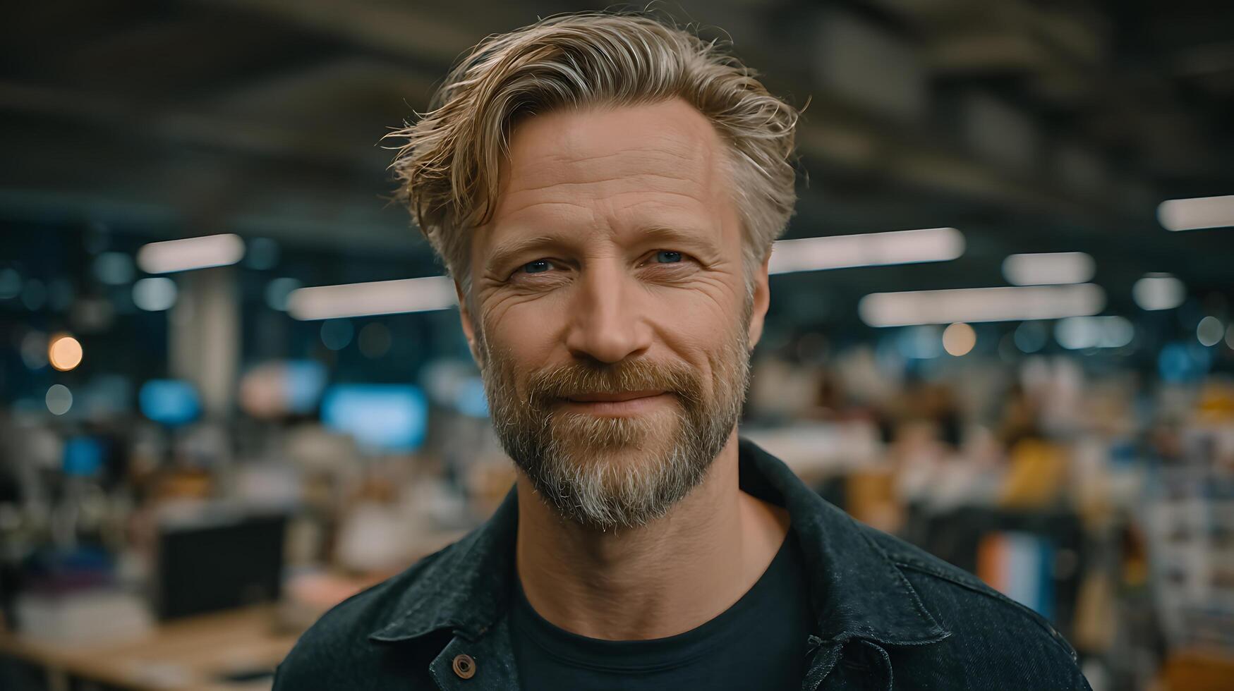 Close up portrait of mid aged man in an office setting photo