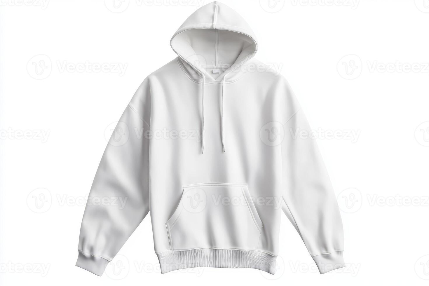 Pristine White Hoodie Isolated on White Background Front View Clean Design photo