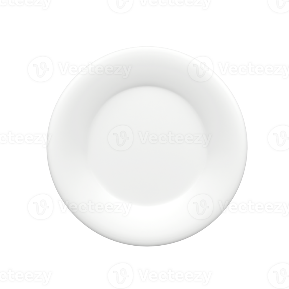 Plate isolated 3d render icon illustration png