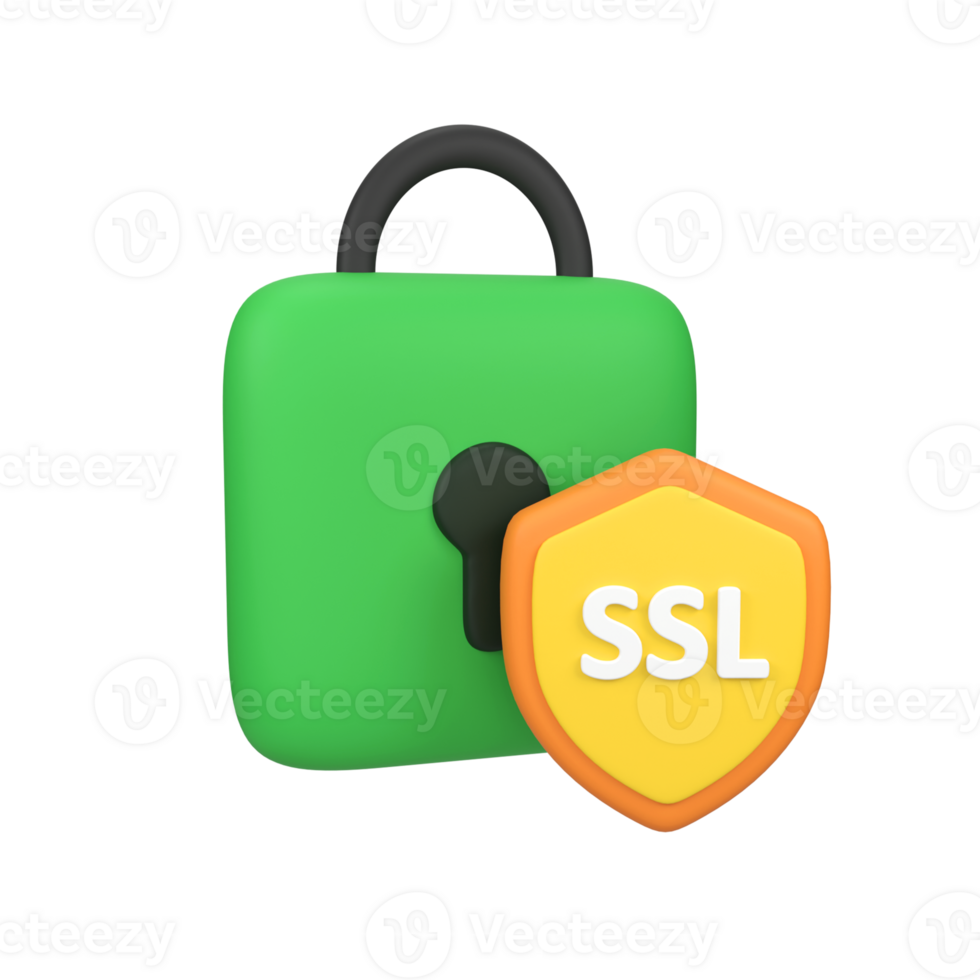 SSL Web Security isolated 3d render icon illustration png