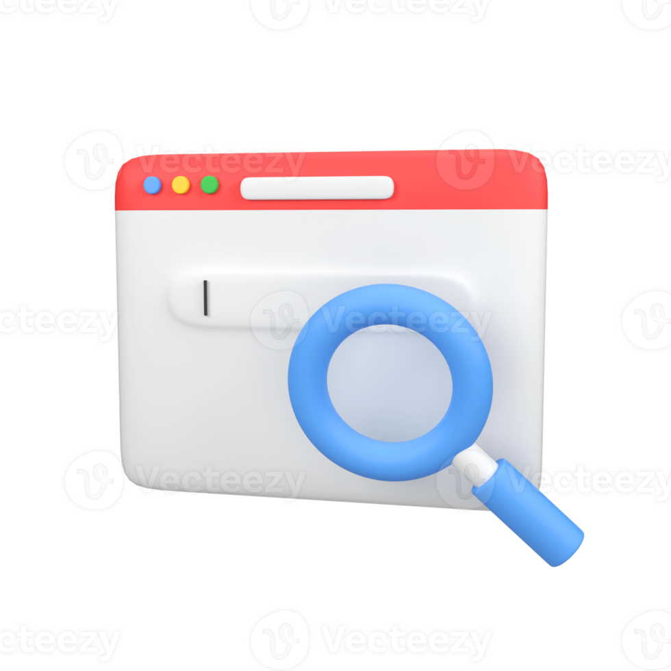 Web search isolated 3d render icon illustration png