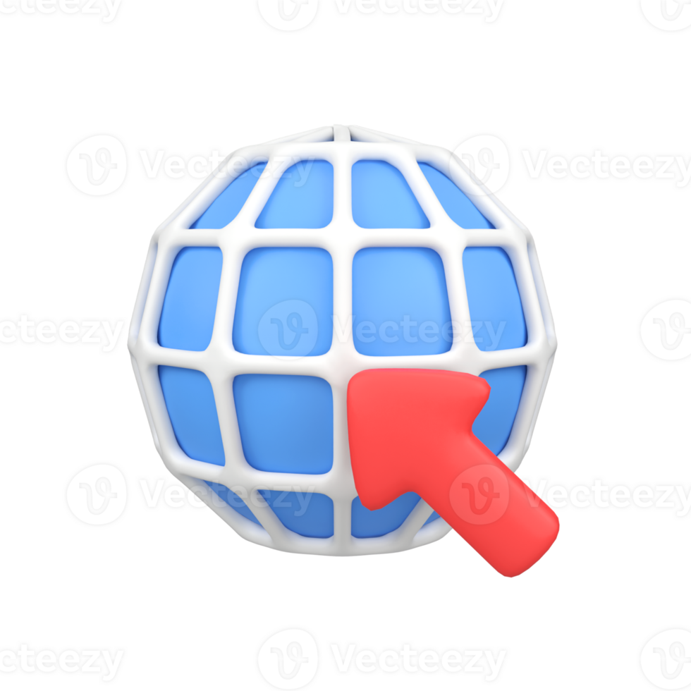 Internet connection isolated 3d render icon illustration png