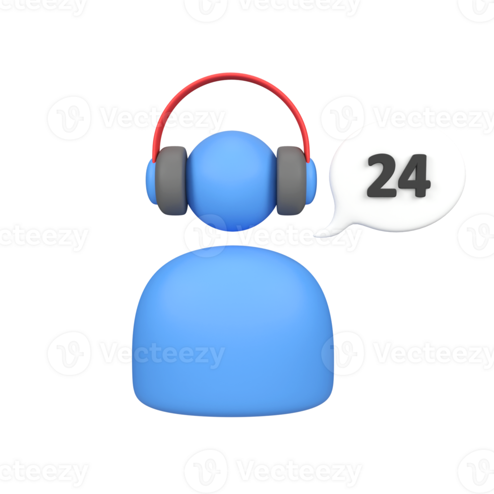 Call center isolated 3d render icon illustration png
