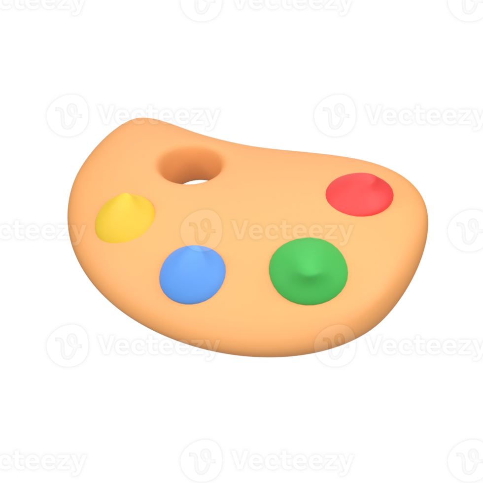 Art Palette isolated 3d render icon illustration png