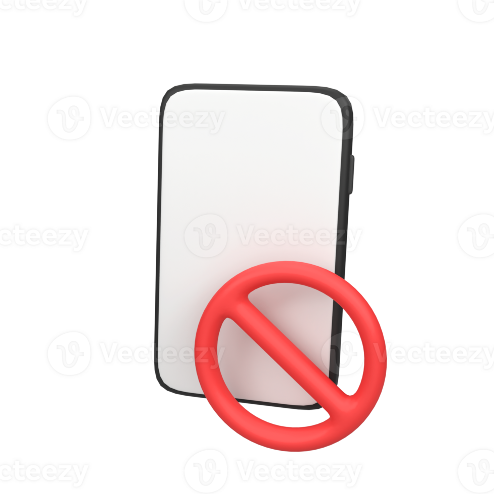 Do not use phone isolated 3d render icon illustration png