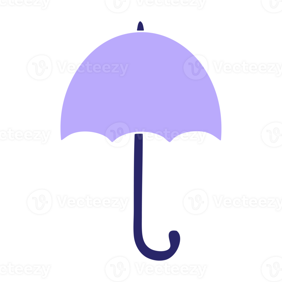 line drawing cartoon of a open umbrella icon in bright neon color on transparent background png